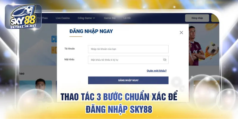 Thao tác 3 bước chuẩn xác để đăng nhập SKY88